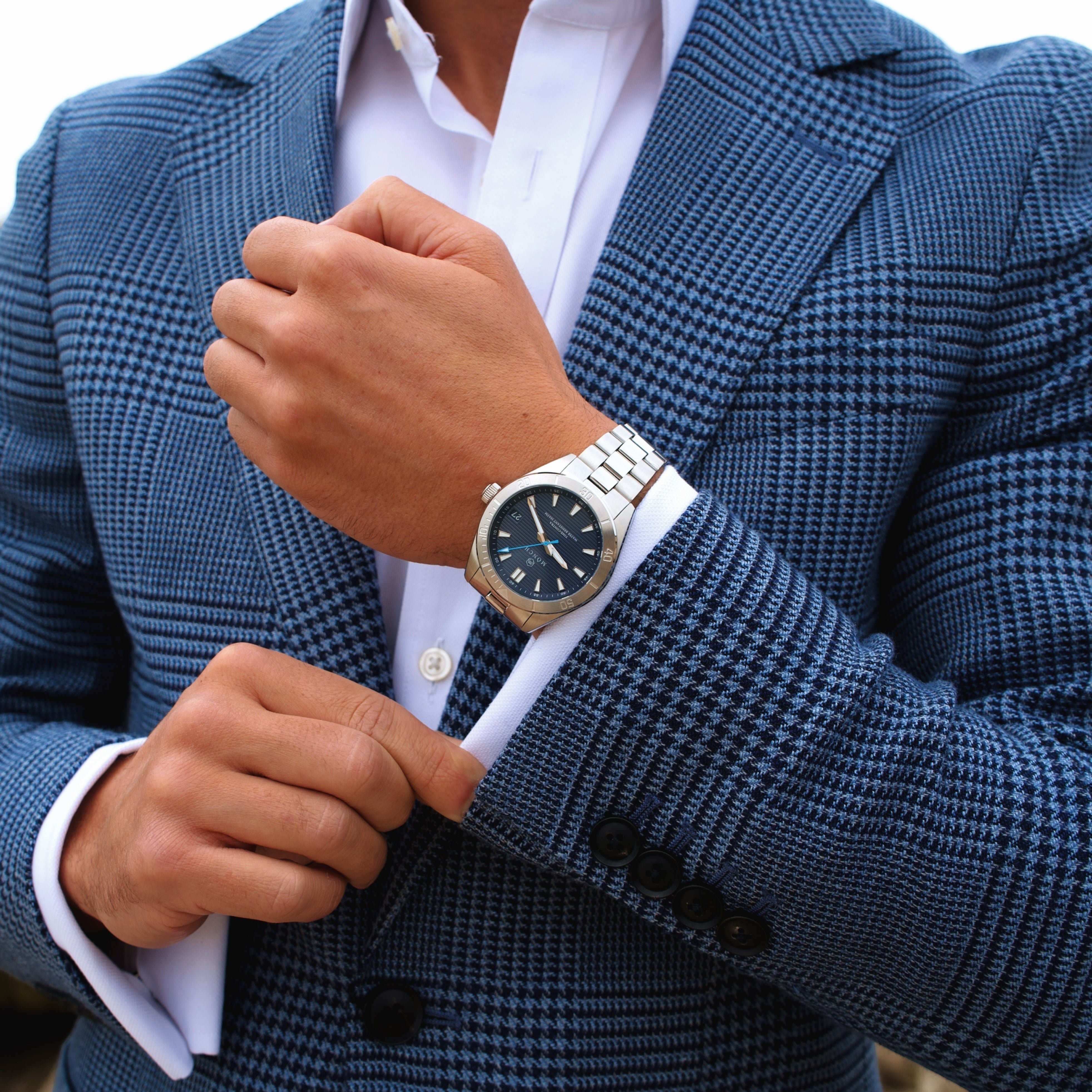 Time-Contra, Deep Blue-Men's 41mm Watch - 10ATM Water Resistant - Stainless Steel - MÖNCH