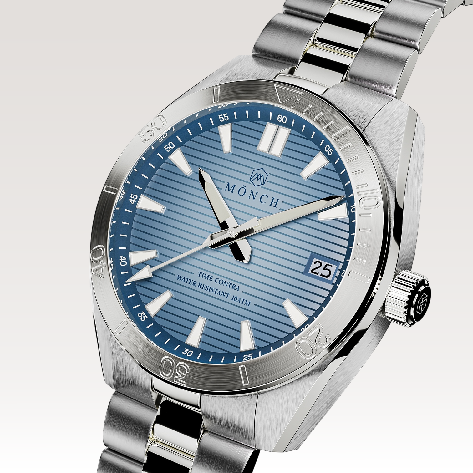 Time-Contra, Arctic-Men's 41mm Watch - 10ATM Water Resistant - Stainless Steel - MÖNCH