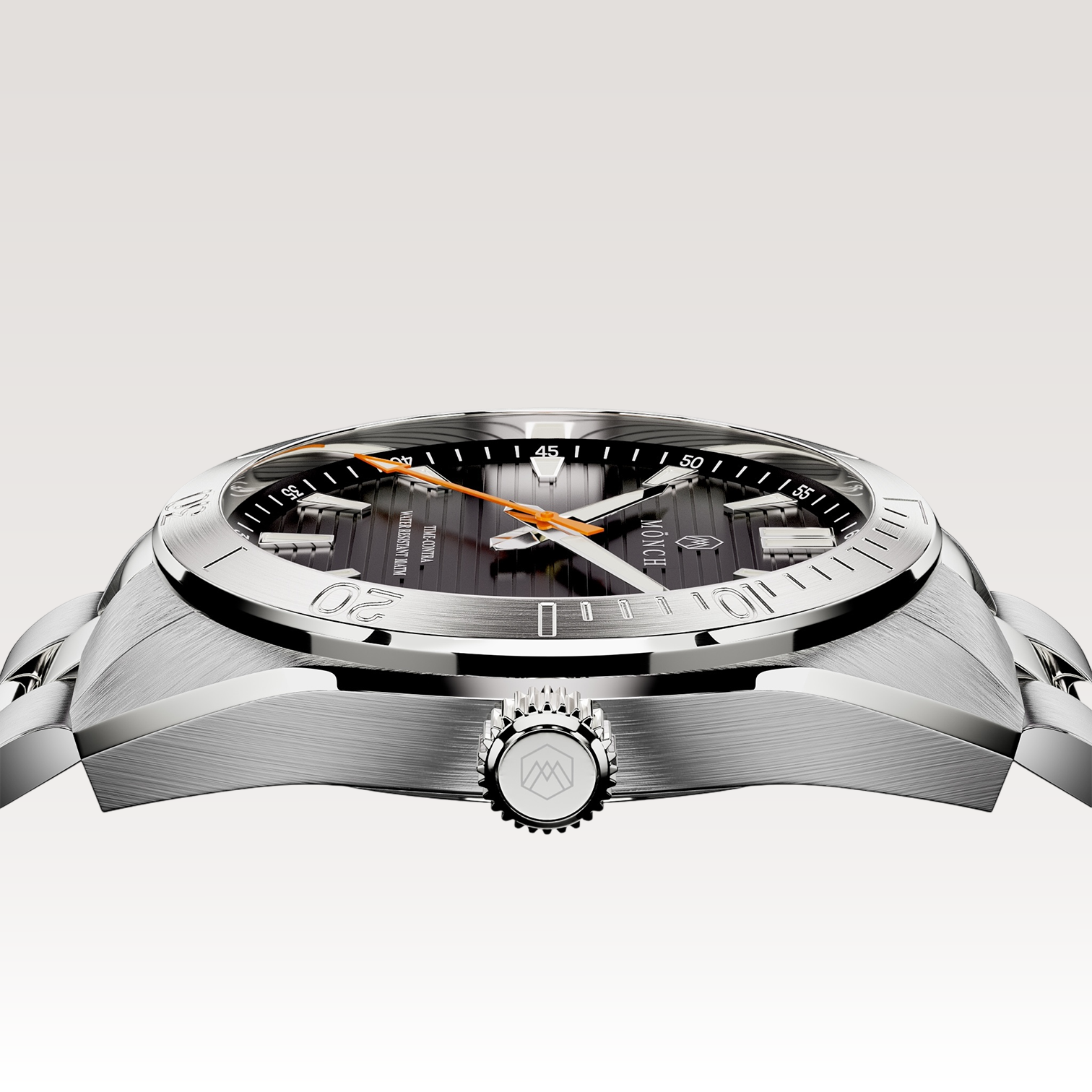 Time-Contra, Noir-Men's 41mm Watch - 10ATM Water Resistant - Stainless Steel - MÖNCH