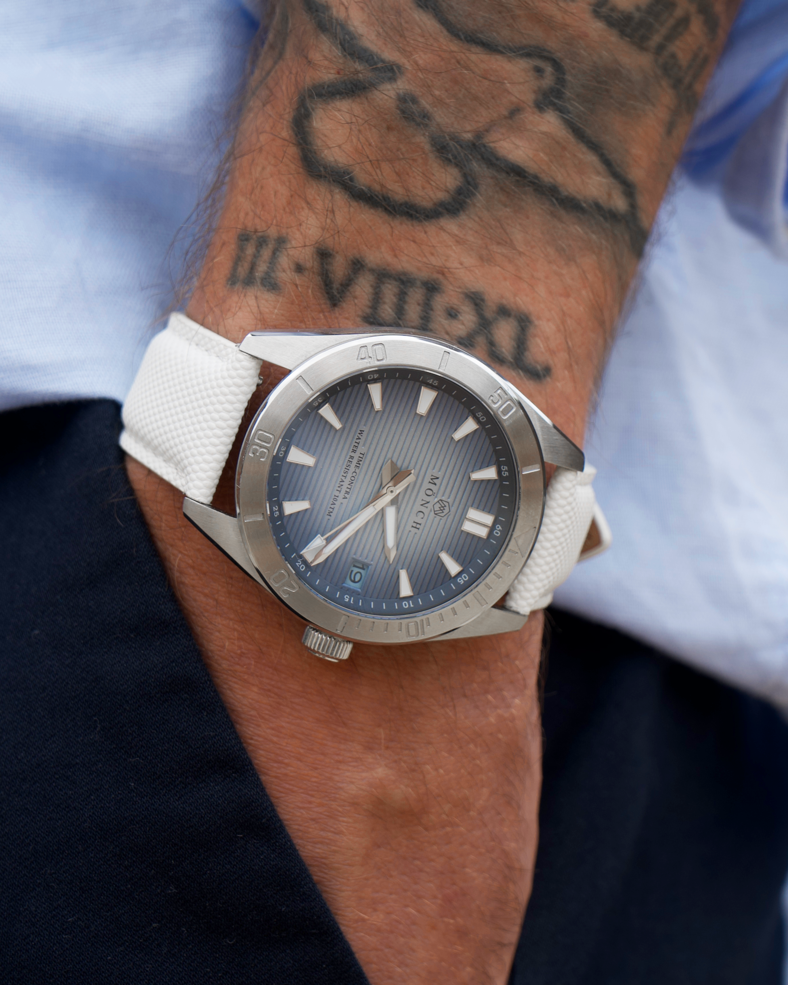 White Hybrid Strap-20mm - Hybrid - Watch Strap - compatible with Time-Contra 41 & Initial 40 - MÖNCH