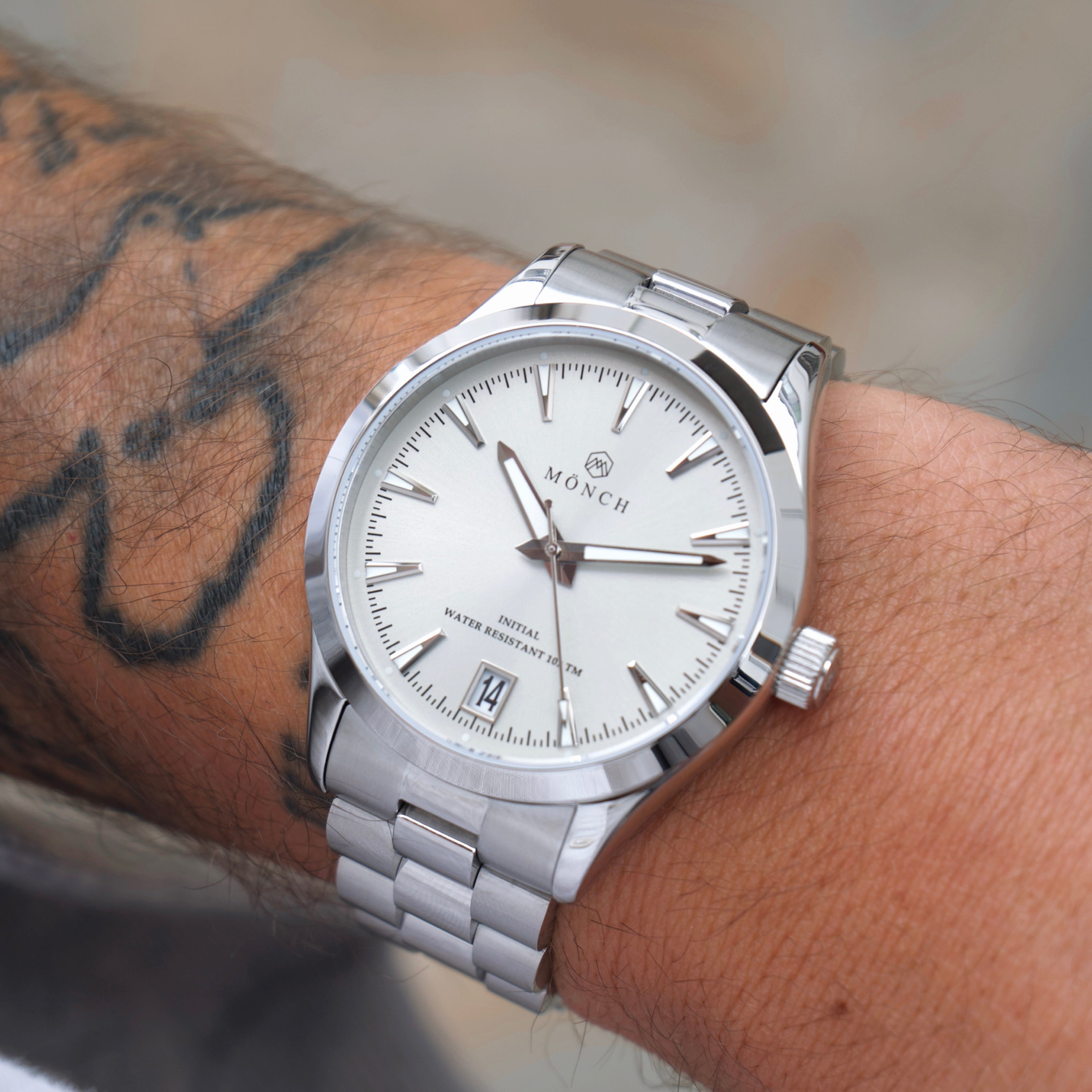 INITIAL, ASH-Men's 40mm Dial - 10ATM Water Resistant - Date - Stainless Steel - MÖNCH