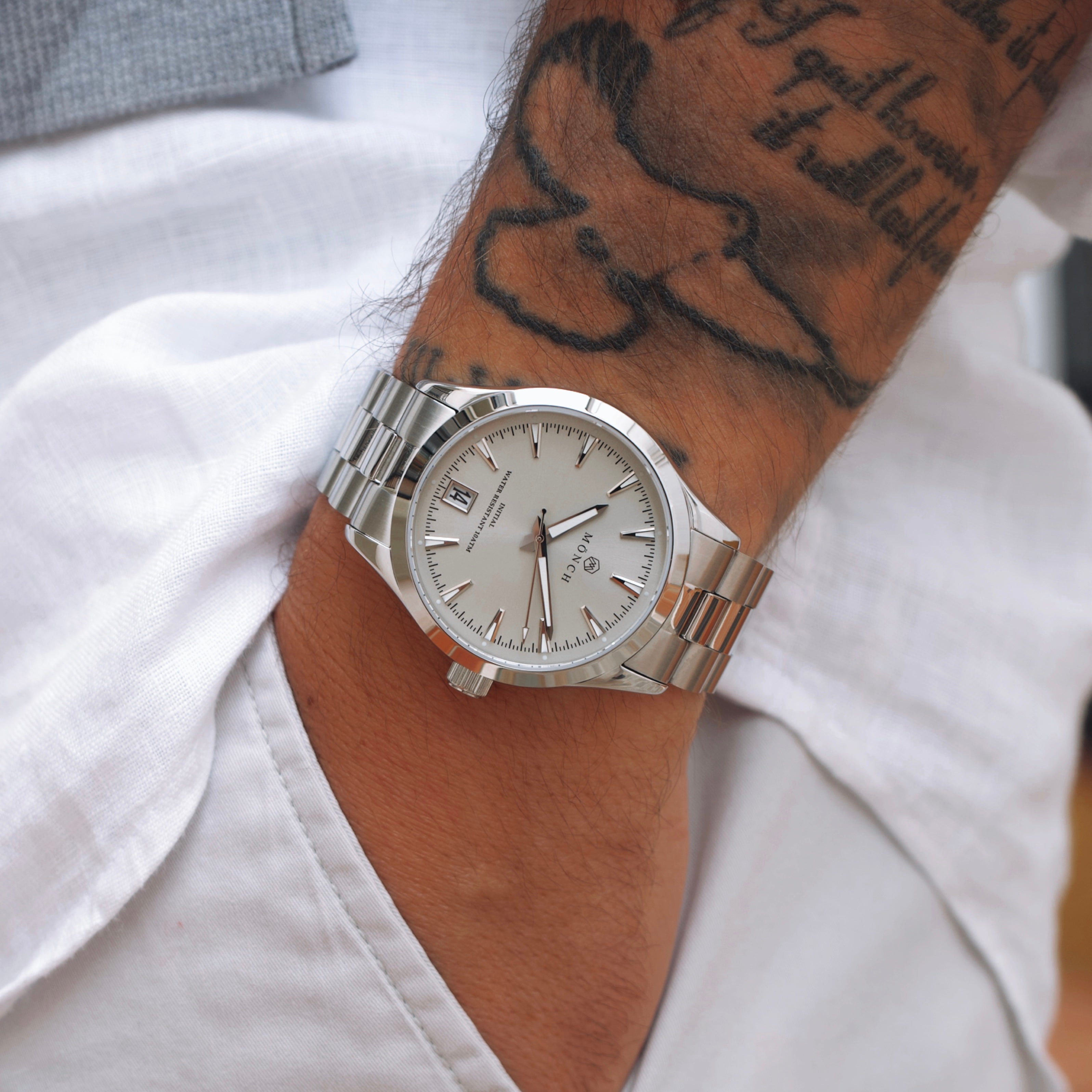 INITIAL, ASH-Men's 40mm Dial - 10ATM Water Resistant - Date - Stainless Steel - MÖNCH