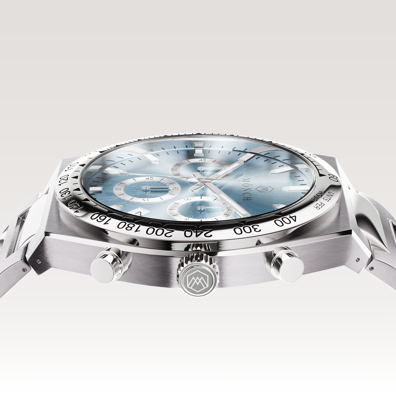 TIME-MASTER, ARCTIC-Men's Watch - 42mm - 5ATM Water Resistant - Chronograph - Stainless Steel -MÖNCH