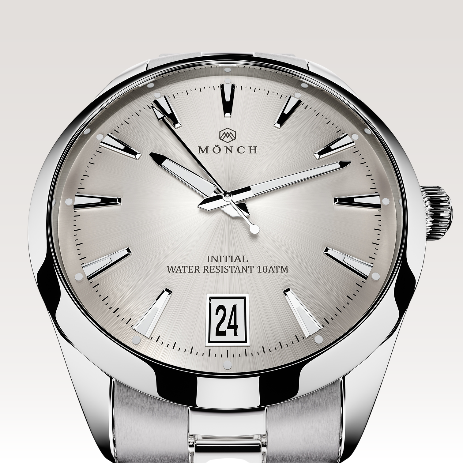 INITIAL, ASH-Men's 40mm Dial - 10ATM Water Resistant - Date - Stainless Steel - MÖNCH