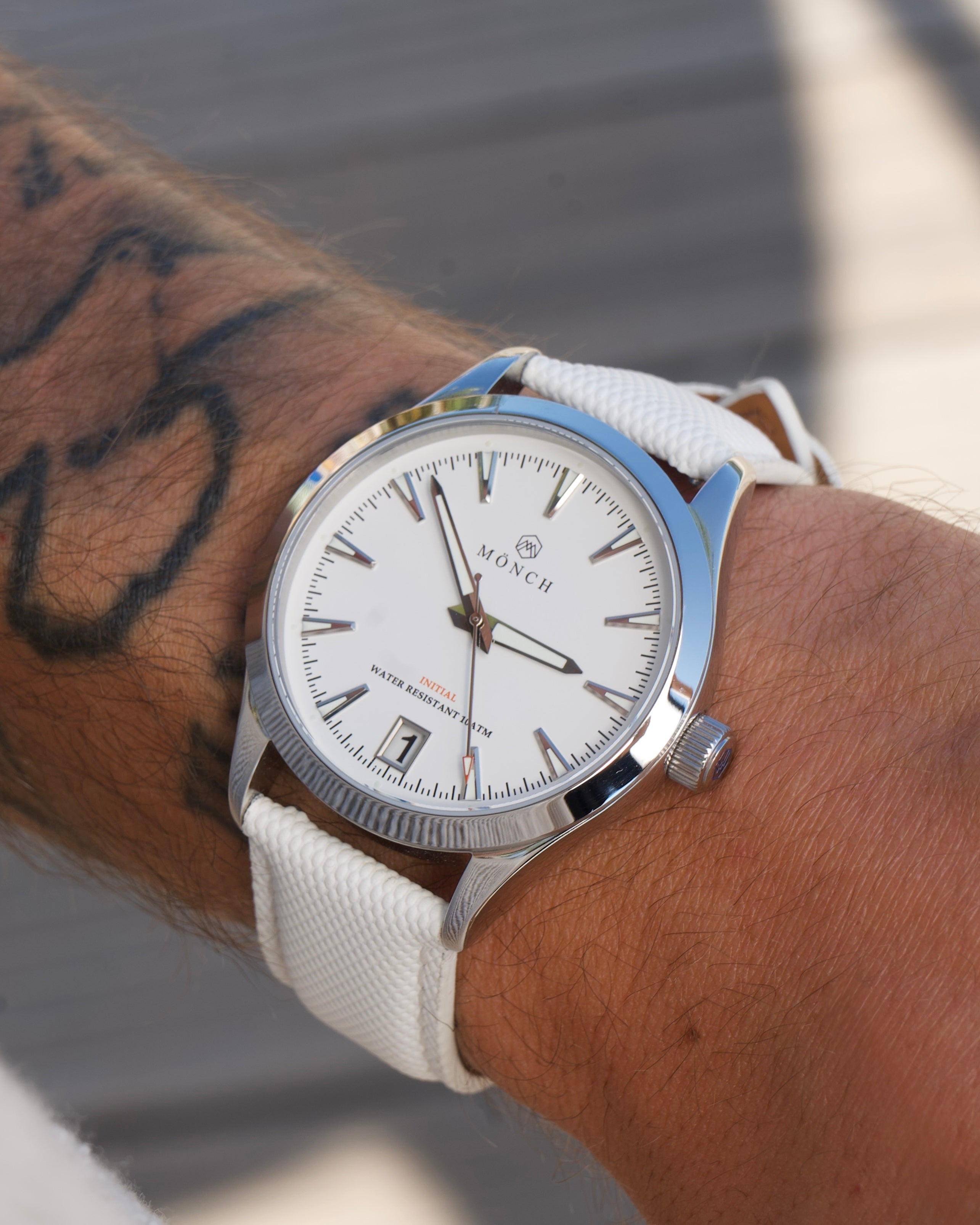White Hybrid Strap-20mm - Hybrid - Watch Strap - compatible with Time-Contra 41 & Initial 40 - MÖNCH