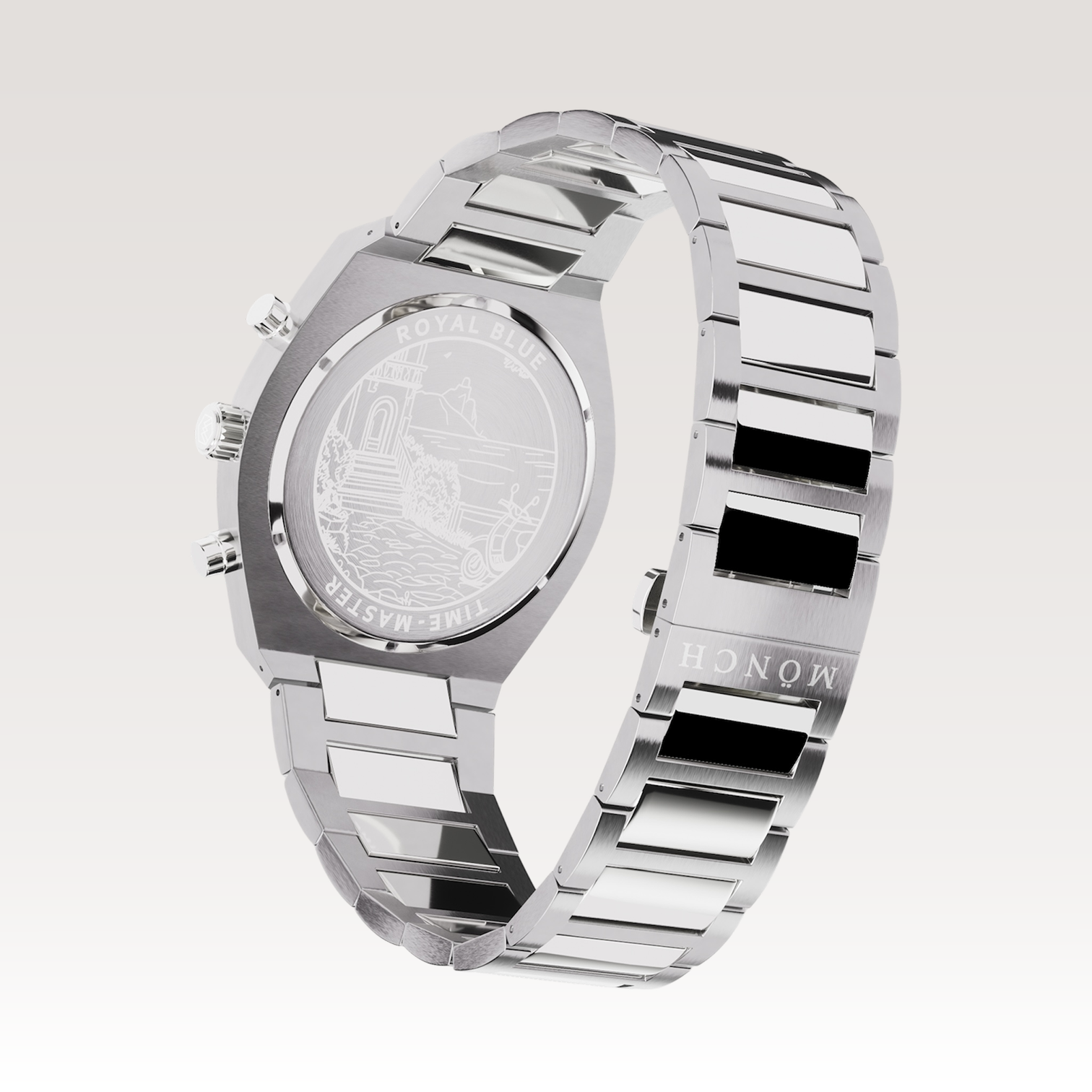 Time-Master, Royal Blue-Men's Watch - 42mm - 5ATM Water Resistant - Chronograph - Stainless Steel -MÖNCH