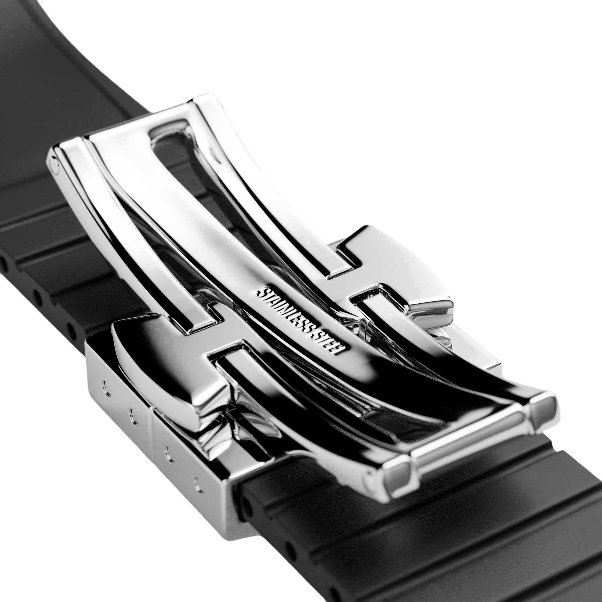Black Rubber Strap-20mm FKM Rubber Watch Strap - Cut to size -MÖNCH
