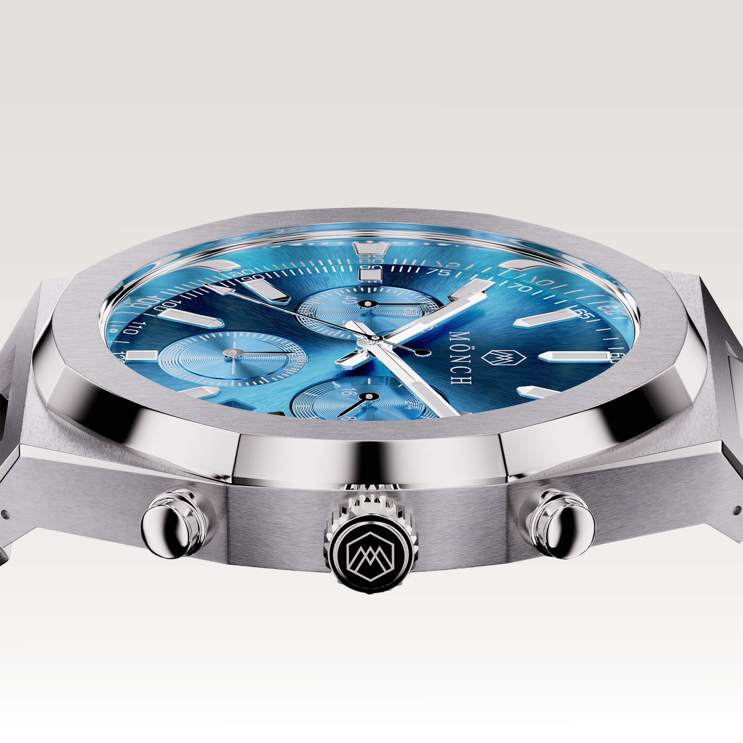 TIME-CAPTURE, ROYAL BLUE-Men's Chronograph Watch - 42mm - 5ATM Water Resistant - Stainless Steel - MÖNCH