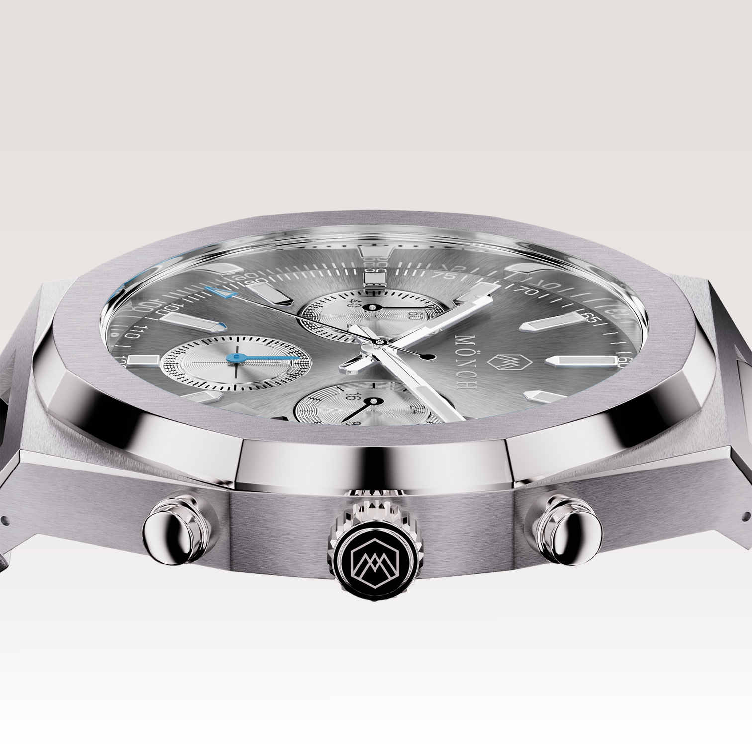 TIME-CAPTURE, GRAPHITE-Men's Chronograph Watch - 42mm - 5ATM Water Resistant - Stainless Steel - MÖNCH