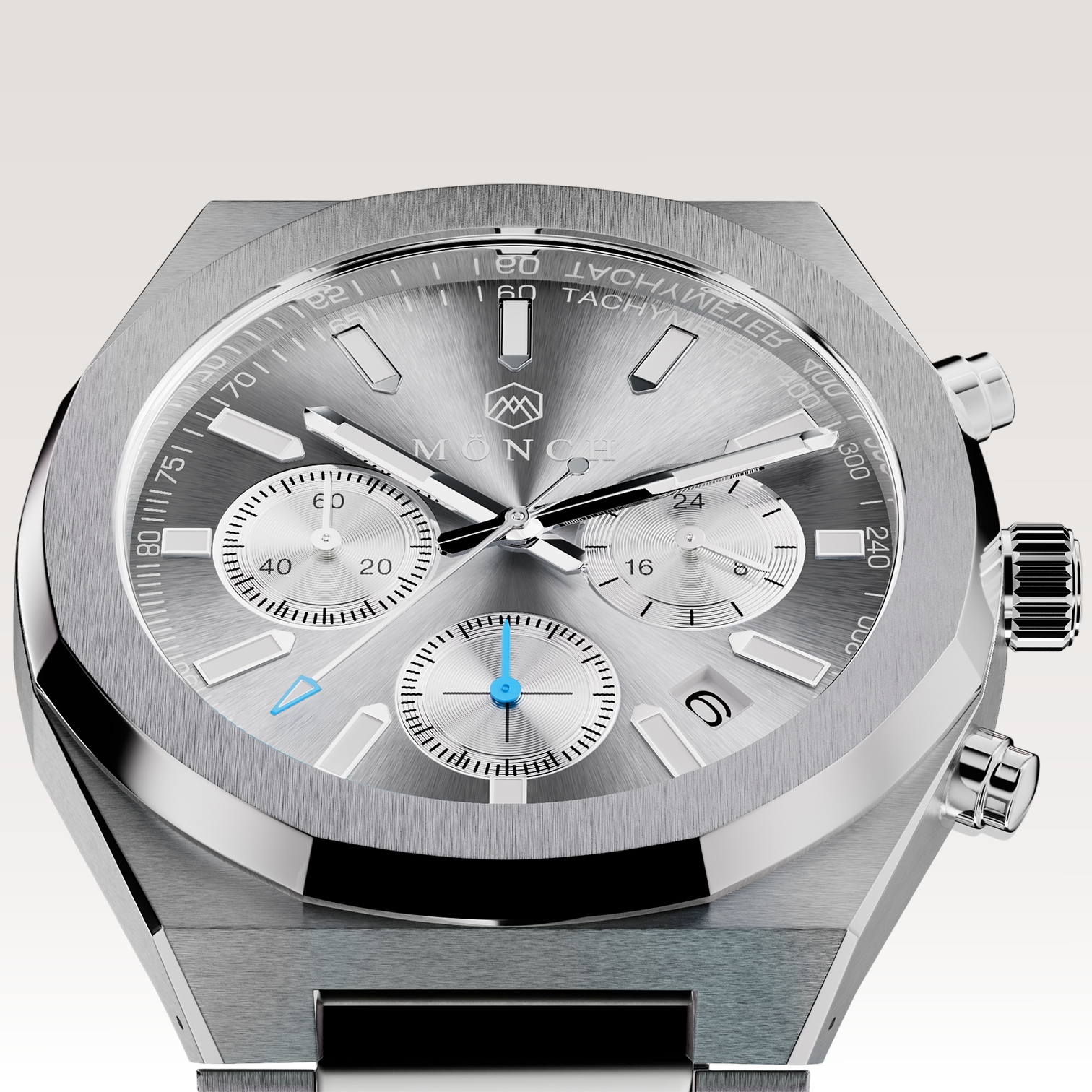 TIME-CAPTURE, GRAPHITE-Men's Chronograph Watch - 42mm - 5ATM Water Resistant - Stainless Steel - MÖNCH