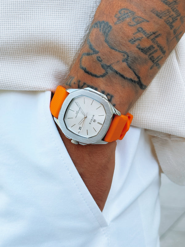 Timeless, Orange Rubber Strap