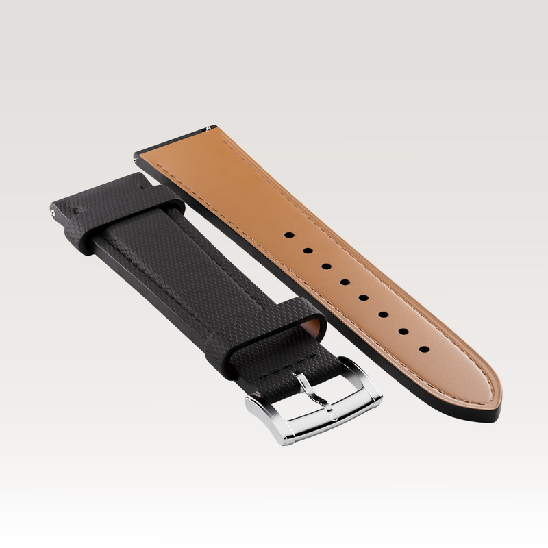 Black Hybrid Strap-20mm - Hybrid - Watch Strap - compatible with Time-Contra 41 & Initial 40 - MÖNCH