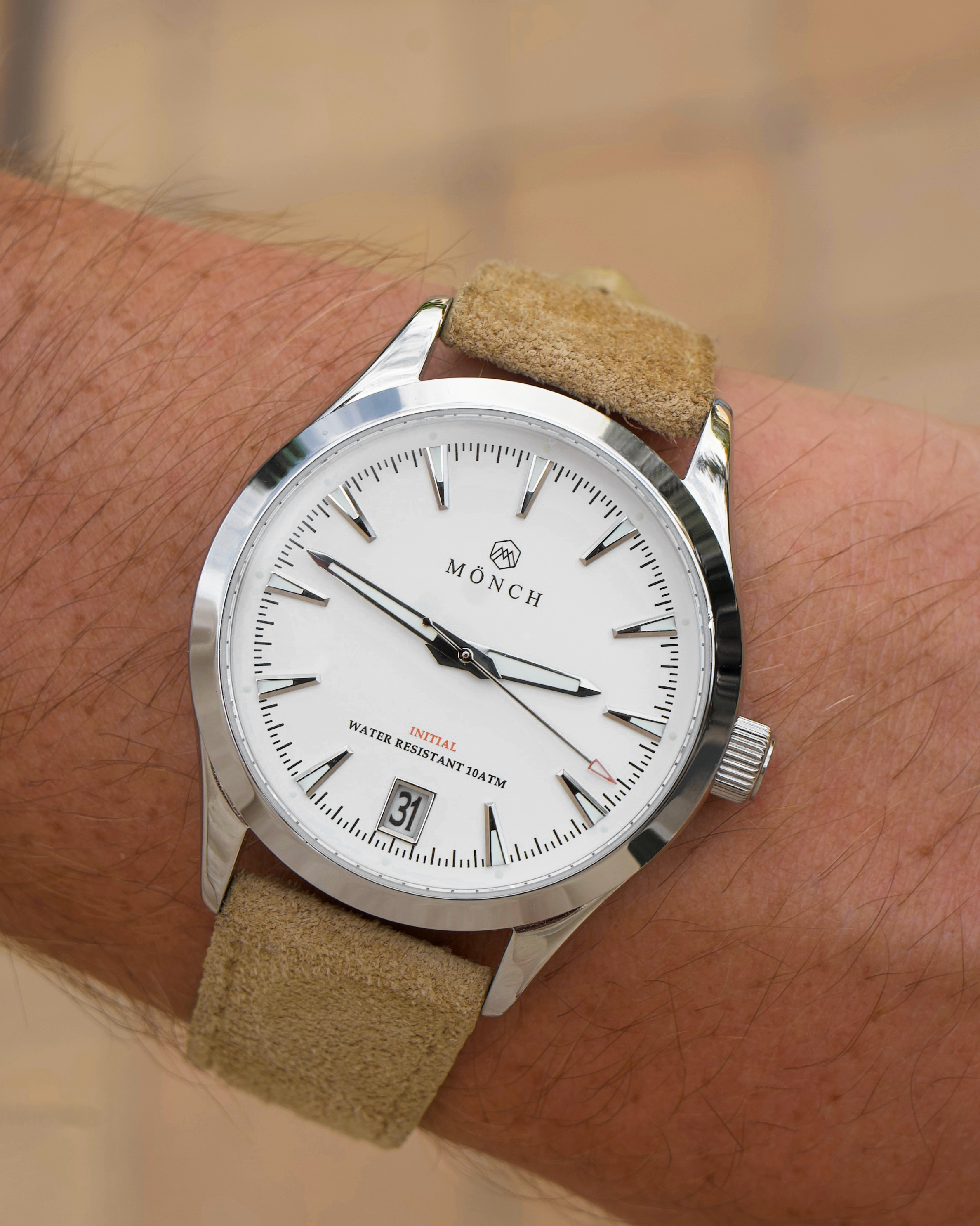 Beige Suede Strap-20mm - Hybrid - Watch Strap - compatible with Time-Contra 41 & Initial 40 - MÖNCH