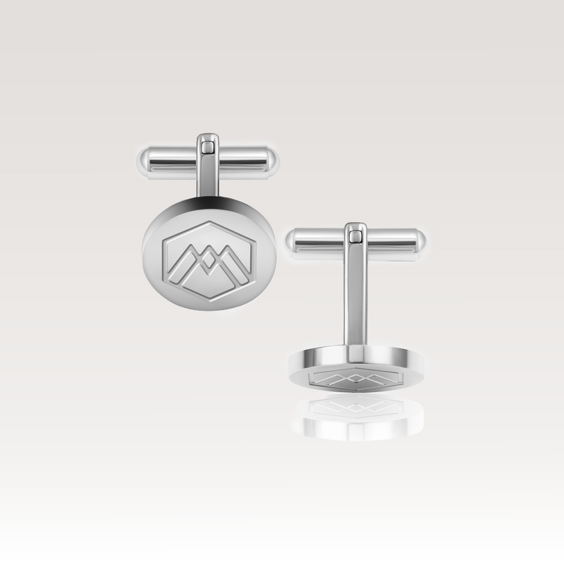MÖNCH Mens Round Stainless Steel Cufflinks