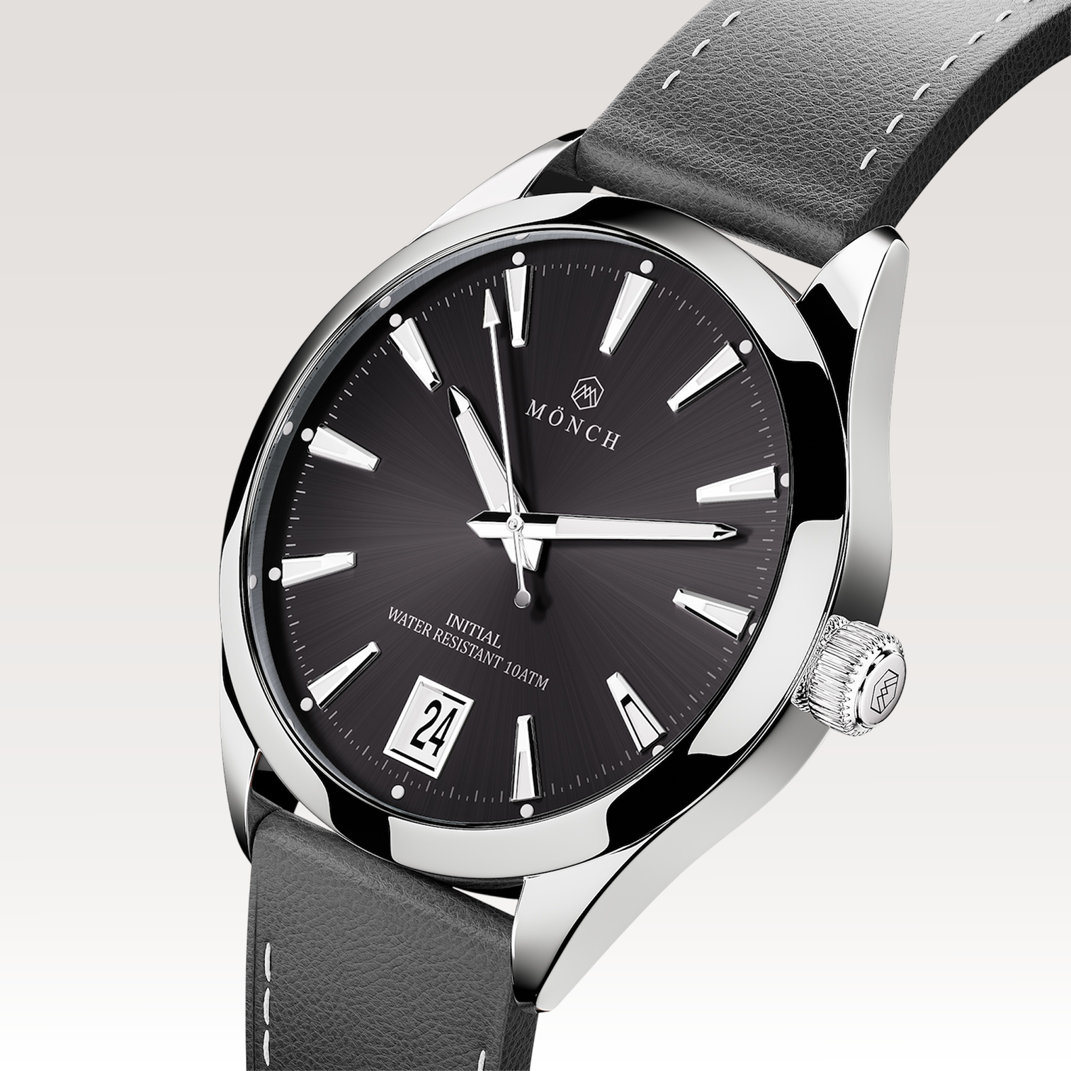 INITIAL, NOIR BLACK LEATHER