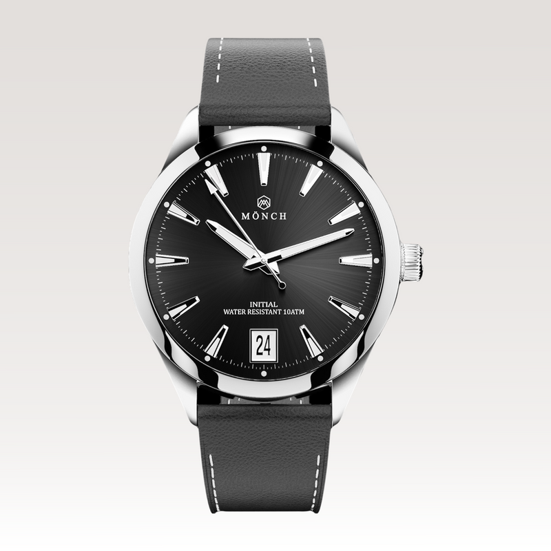 INITIAL, NOIR BLACK LEATHER