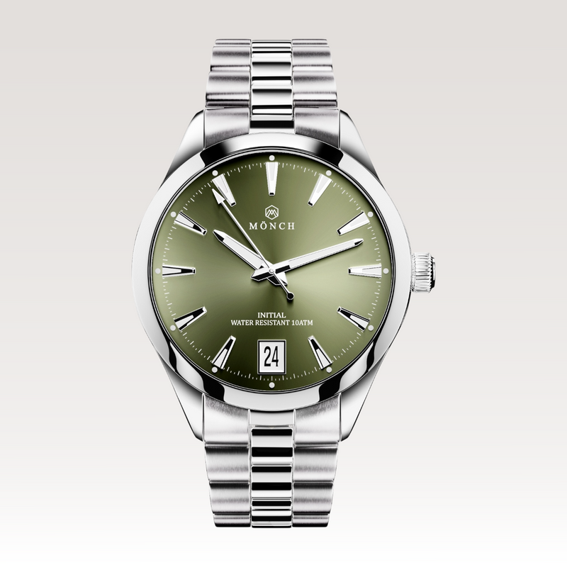 INITIAL, VERTE-Men's 40mm Dial - 10ATM Water Resistant - Date - Stainless Steel - MÖNCH