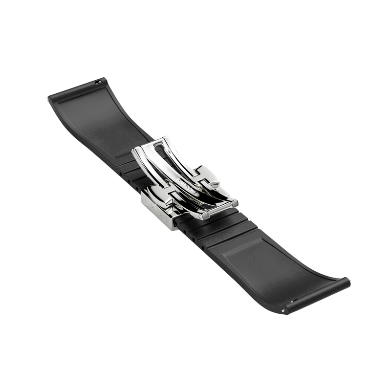 Black Rubber Strap-20mm FKM Rubber Watch Strap - Cut to size -MÖNCH