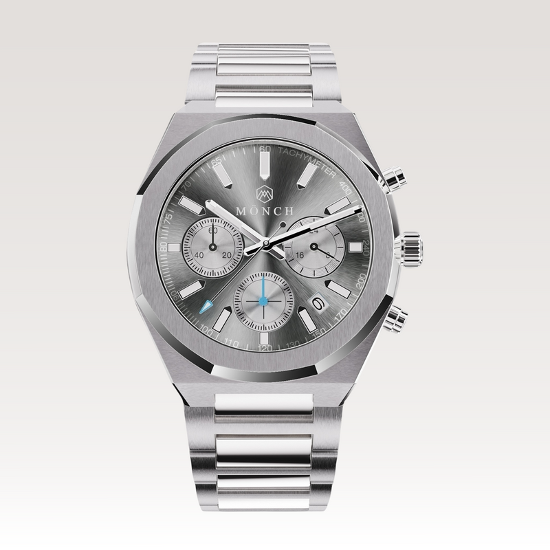 TIME-CAPTURE, GRAPHITE-Men's Chronograph Watch - 42mm - 5ATM Water Resistant - Stainless Steel - MÖNCH