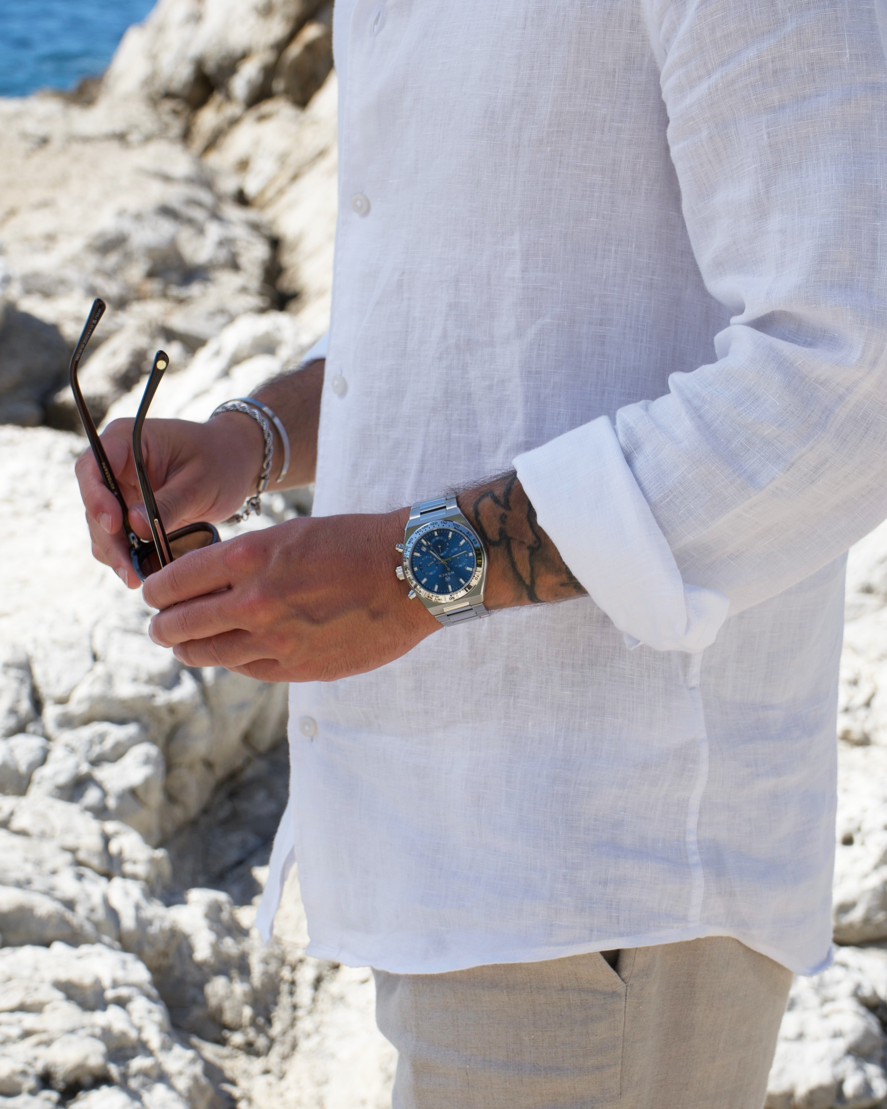 Time-Master, Royal Blue-Men's Watch - 42mm - 5ATM Water Resistant - Chronograph - Stainless Steel -MÖNCH