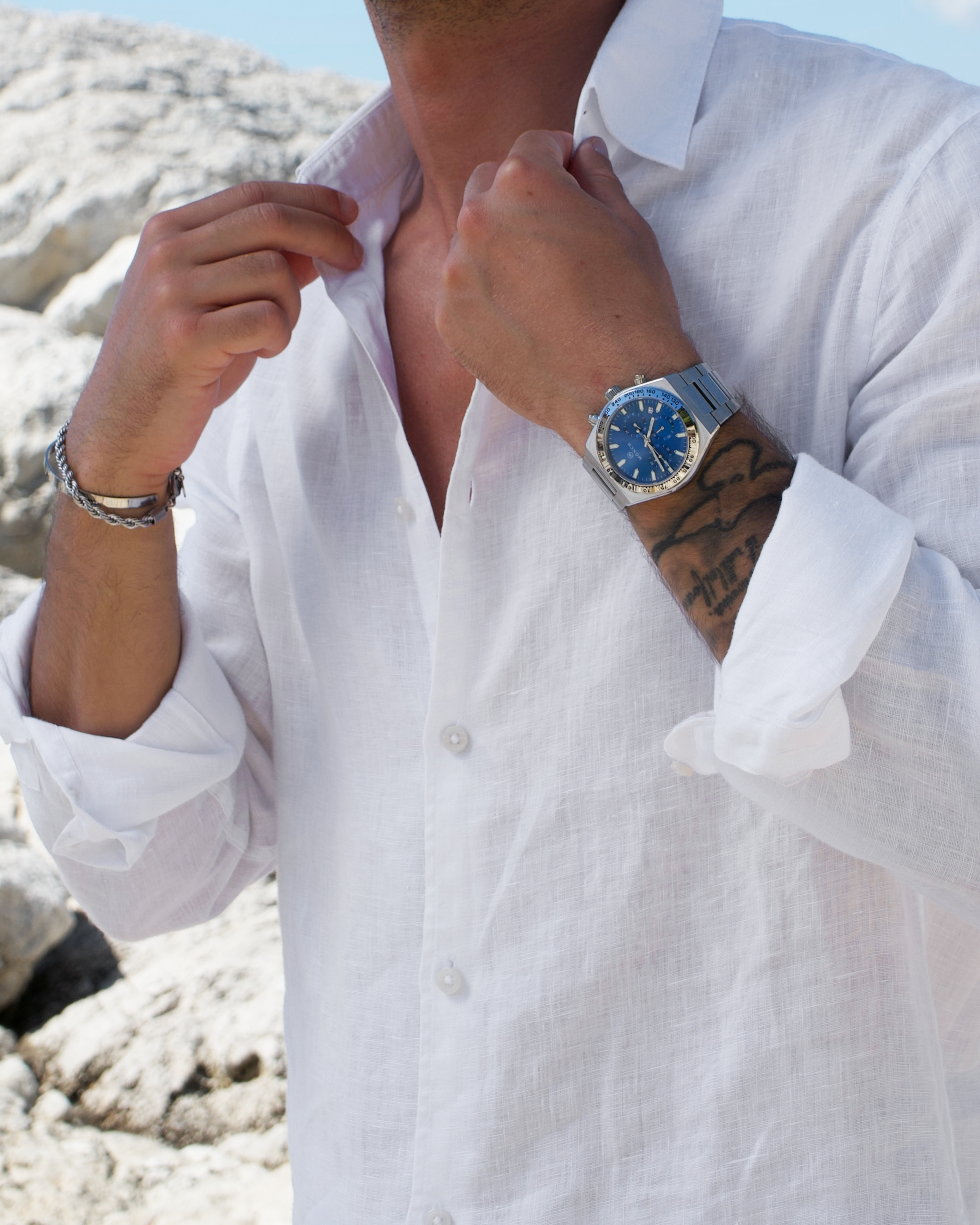 Time-Master, Royal Blue-Men's Watch - 42mm - 5ATM Water Resistant - Chronograph - Stainless Steel -MÖNCH