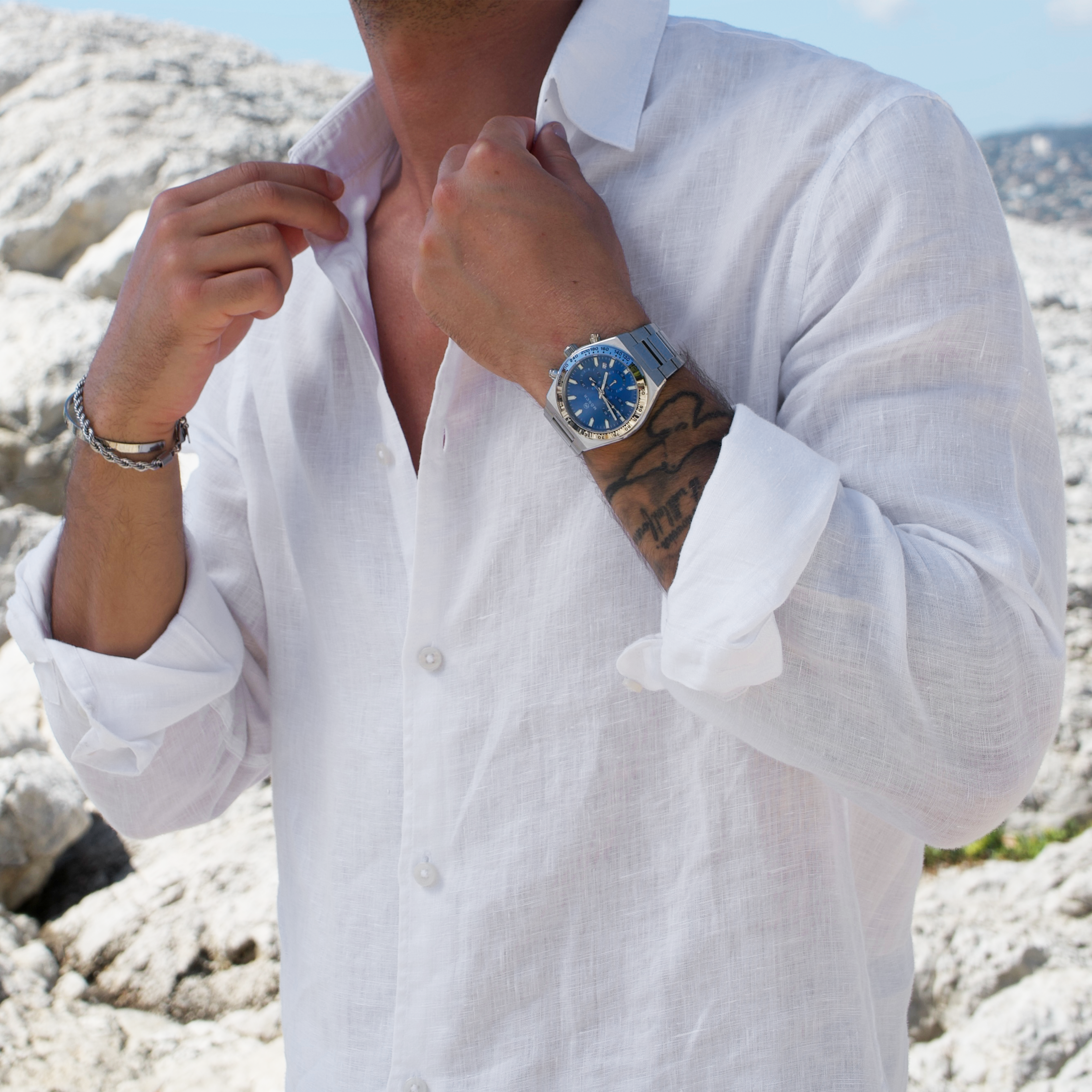 Time-Master, Royal Blue-Men's Watch - 42mm - 5ATM Water Resistant - Chronograph - Stainless Steel -MÖNCH
