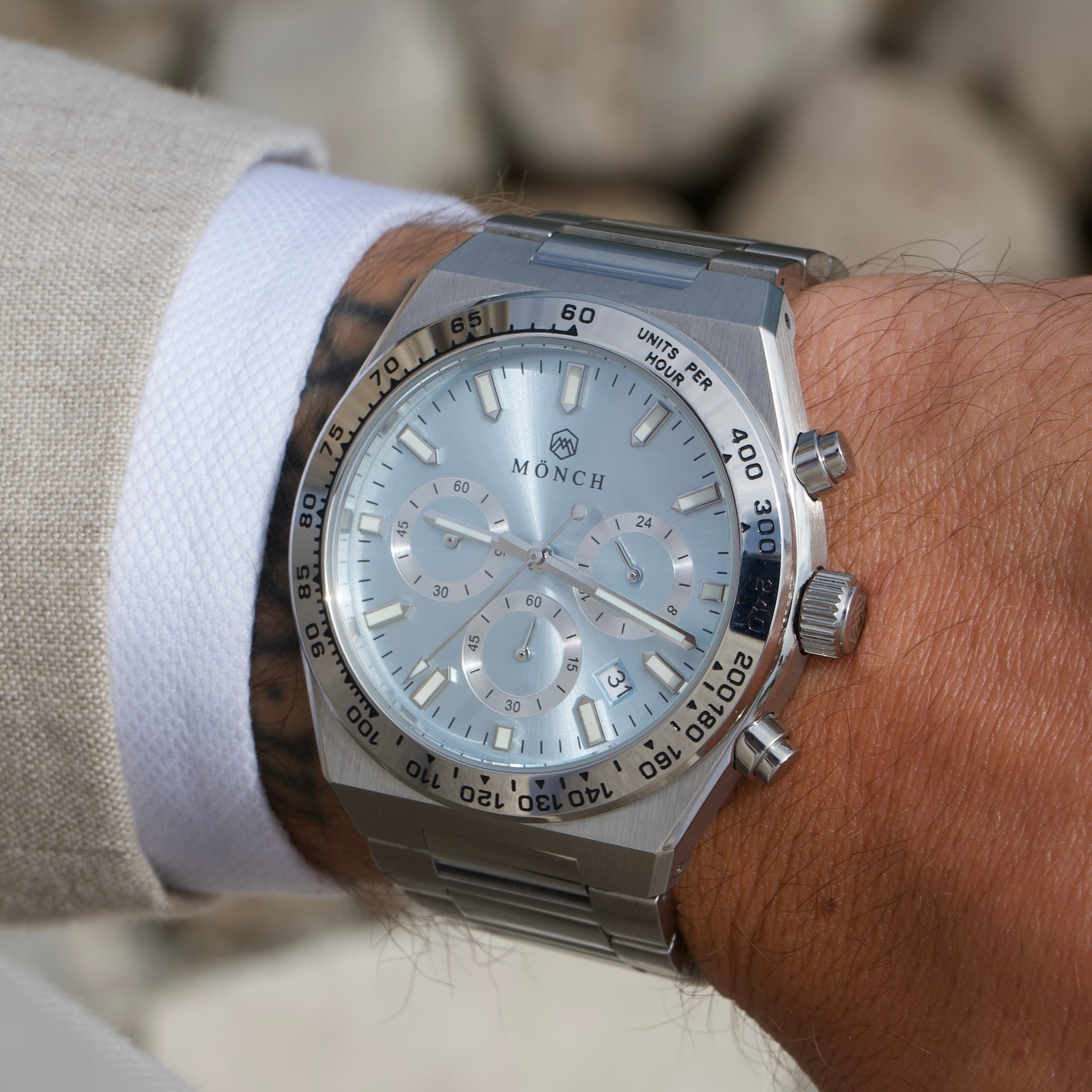 TIME-MASTER, ARCTIC-Men's Chronograph Watch - On the Wrist -MÖNCH