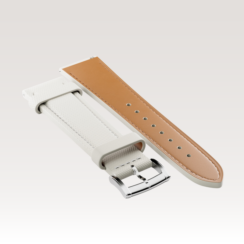 White Hybrid Strap-20mm - Hybrid - Watch Strap - compatible with Time-Contra 41 & Initial 40 - MÖNCH